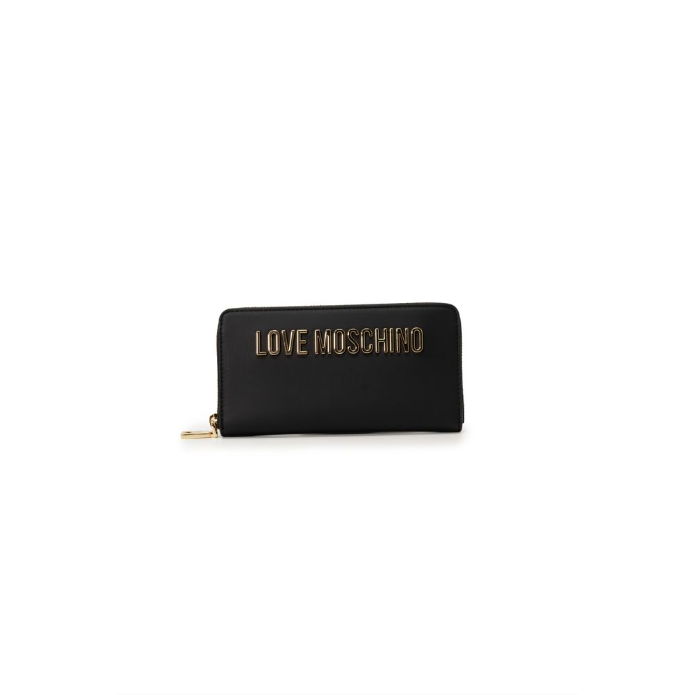 Love Moschino Schwarzes Portemonnaie aus Polyethylen