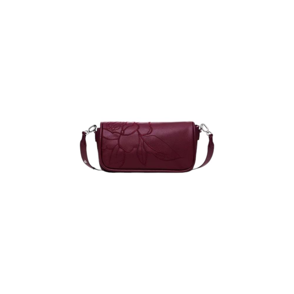 Desigual Bordeauxfarbene Polyethylen-Handtasche