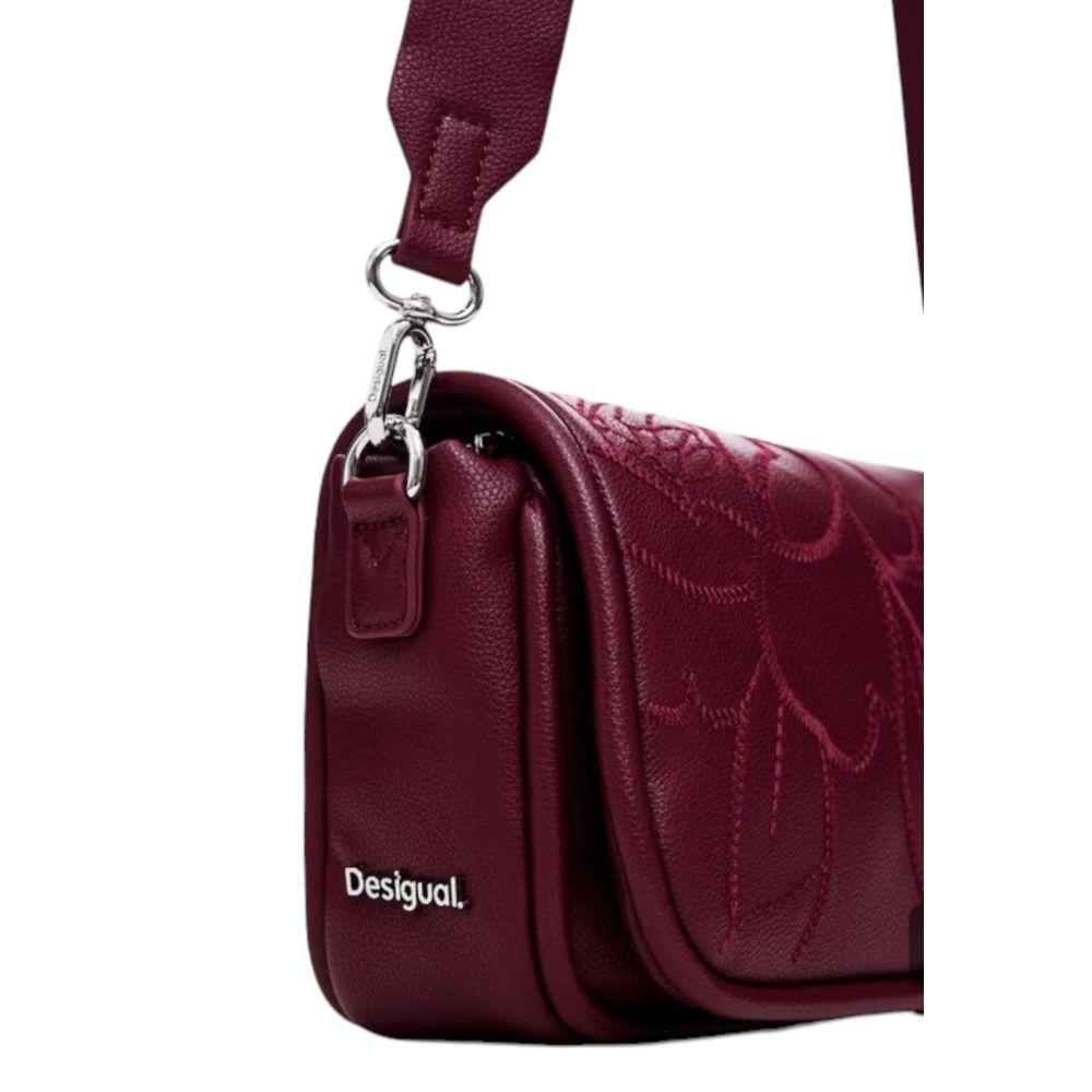 Desigual Bordeauxfarbene Polyethylen-Handtasche