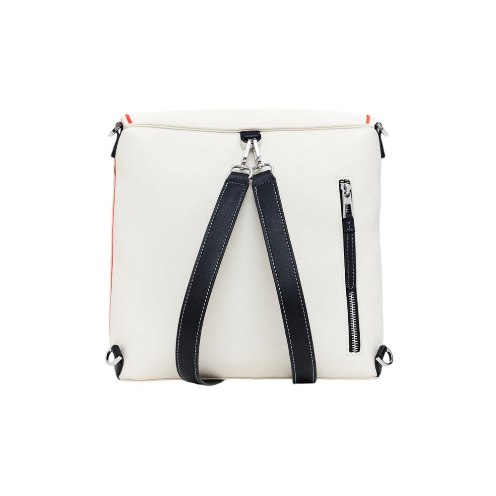 Desigual Cremefarbener Polyethylen-Rucksack