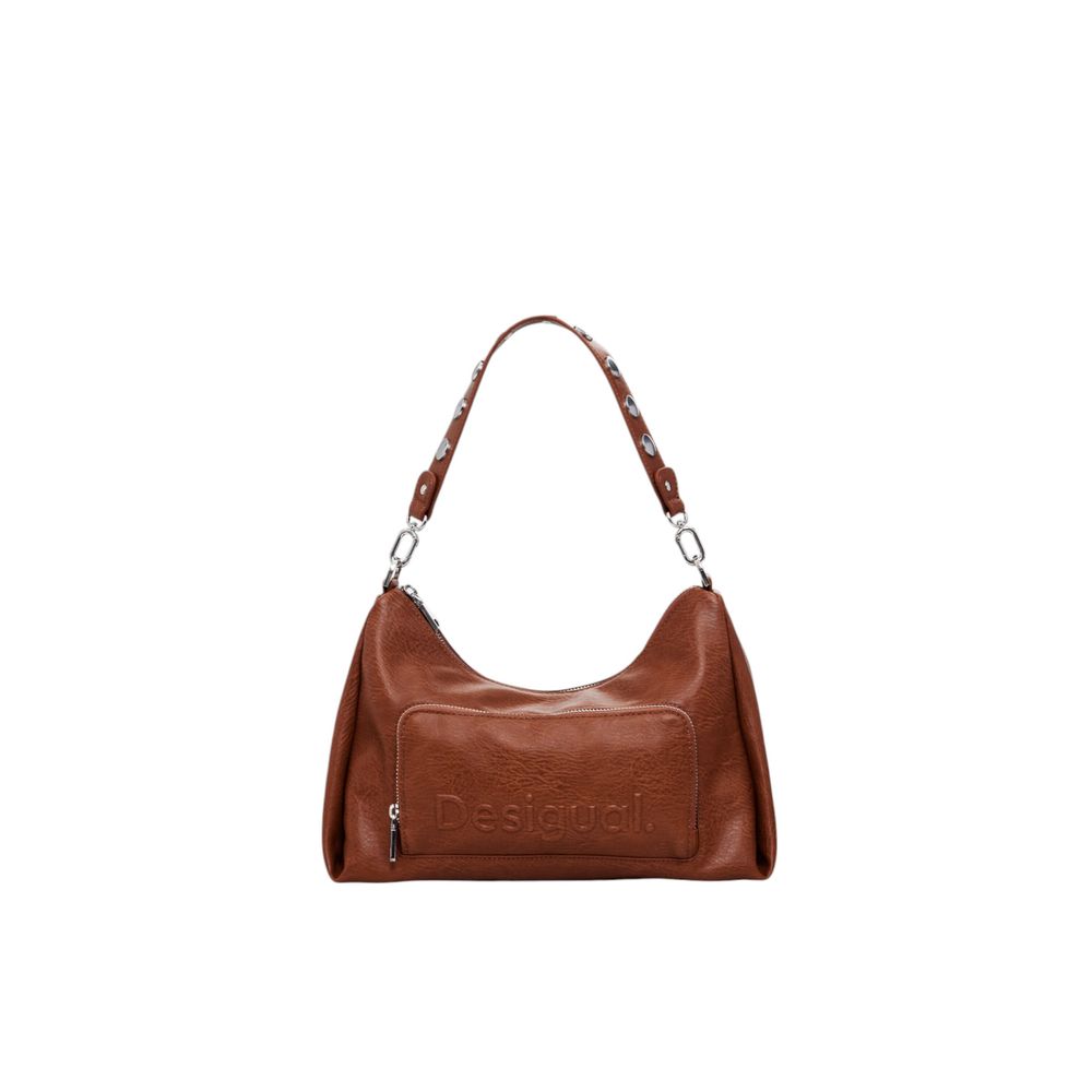 Desigual Braune Polyethylen-Handtasche