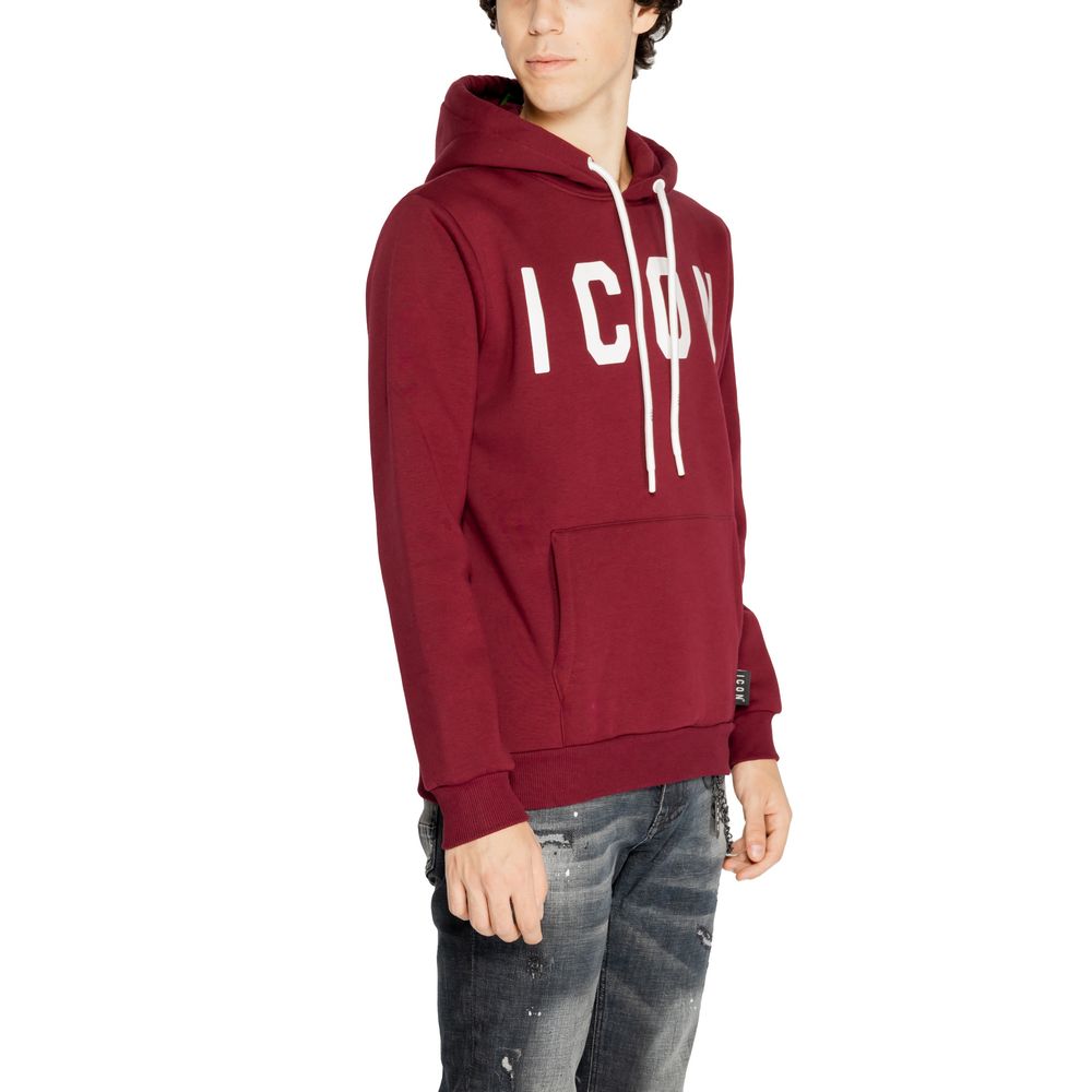 Icon Bordeauxfarbener Baumwollpullover