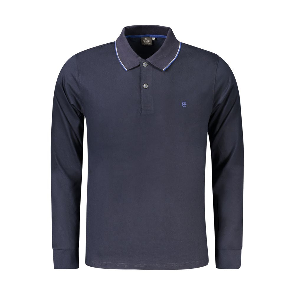 Coveri Moving Blaues Baumwoll-Poloshirt