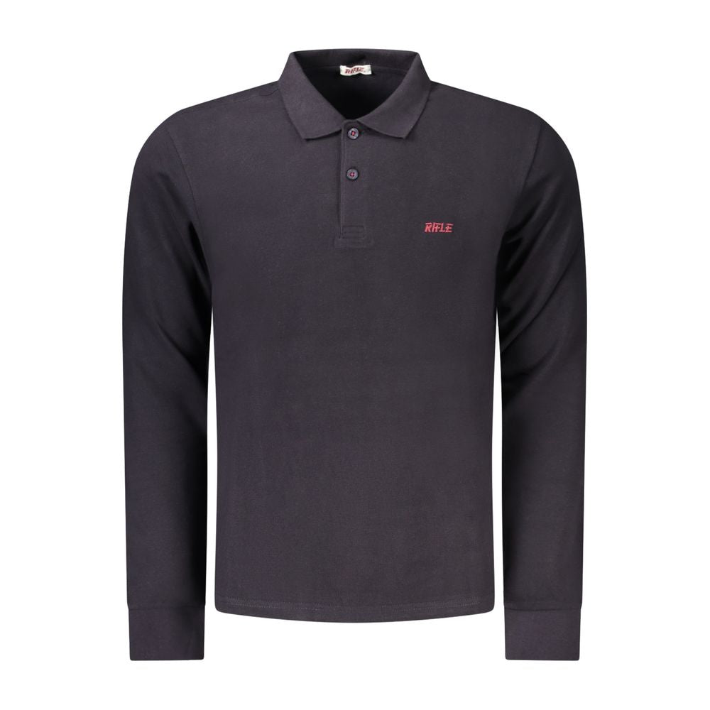 Rifle Blaues Baumwoll-Poloshirt