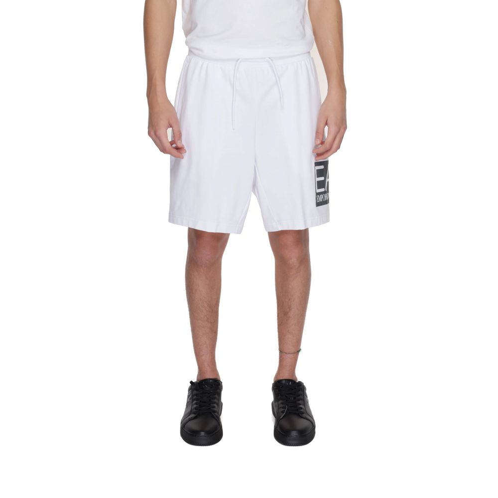 EA7 Emporio Armani Weiße Baumwollshorts