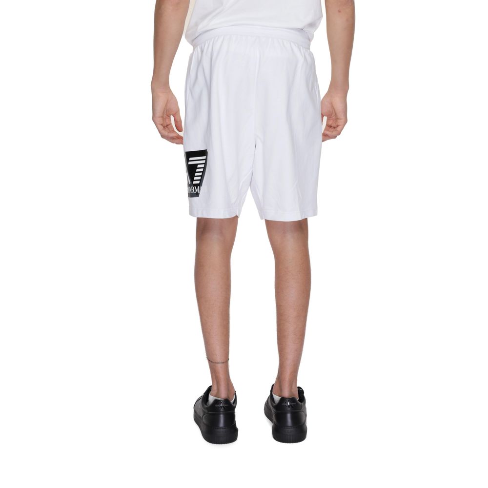 EA7 Emporio Armani Weiße Baumwollshorts