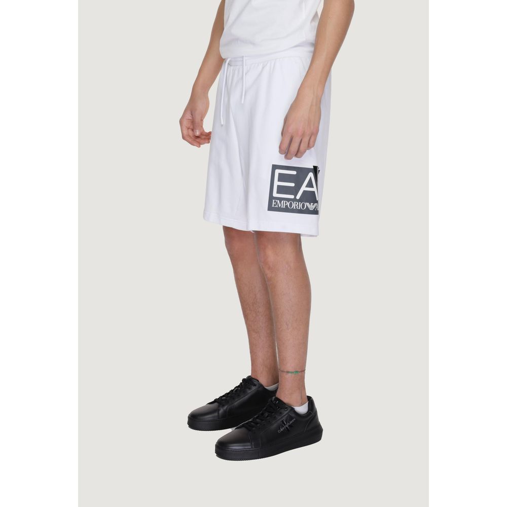 EA7 Emporio Armani Weiße Baumwollshorts