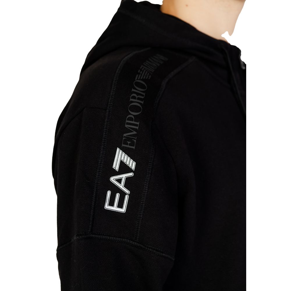 EA7 Emporio Armani Schwarzer Baumwollpullover