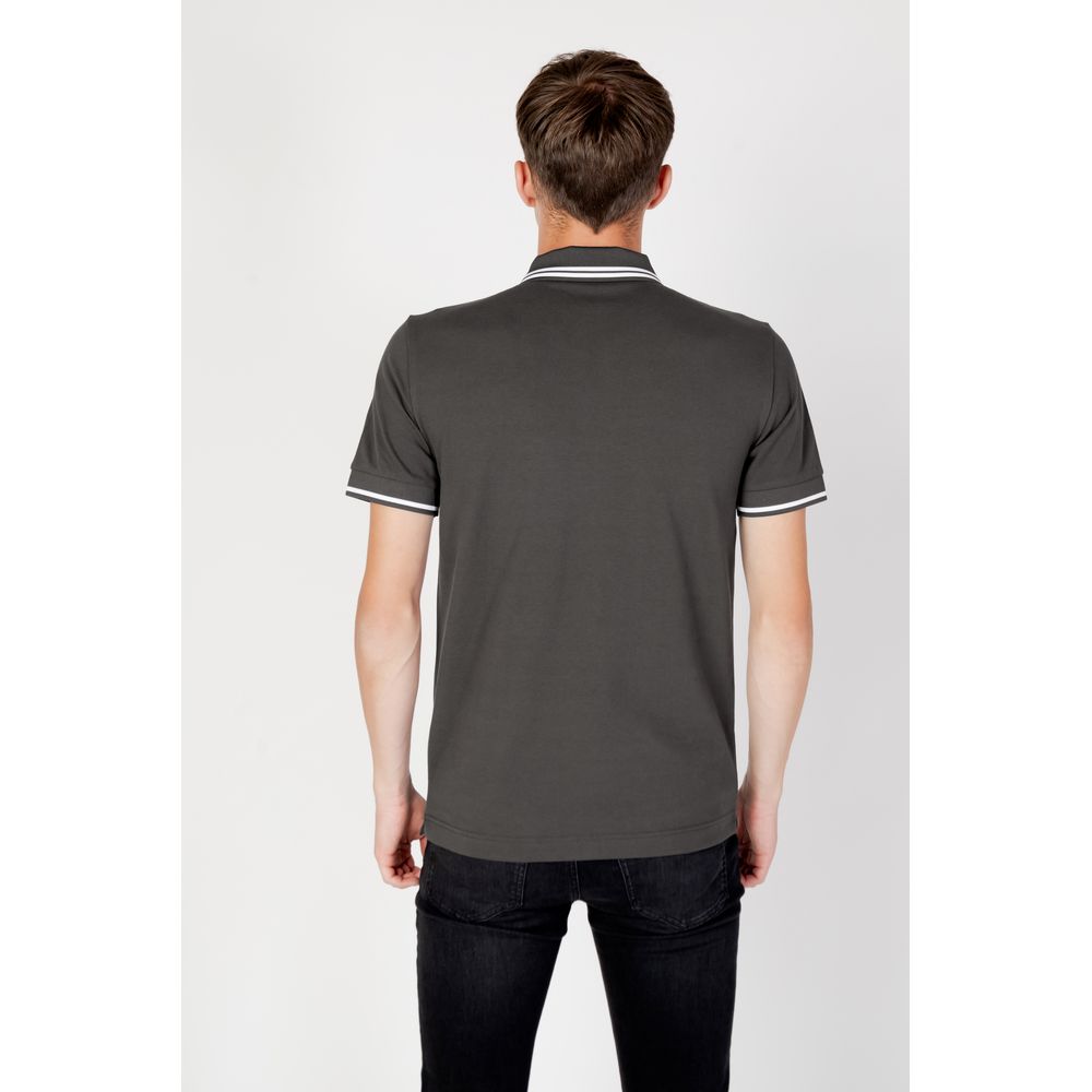 EA7 Emporio Armani Graues Baumwoll-Poloshirt