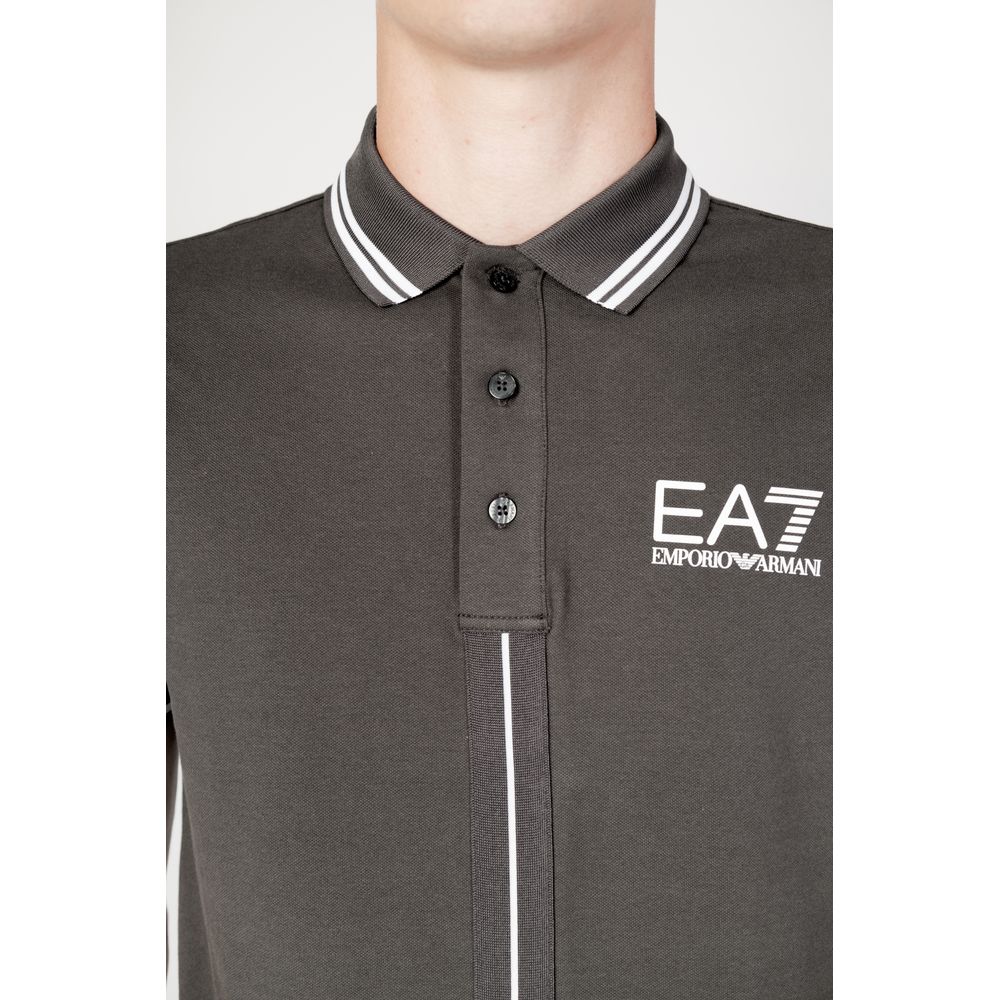 EA7 Emporio Armani Graues Baumwoll-Poloshirt