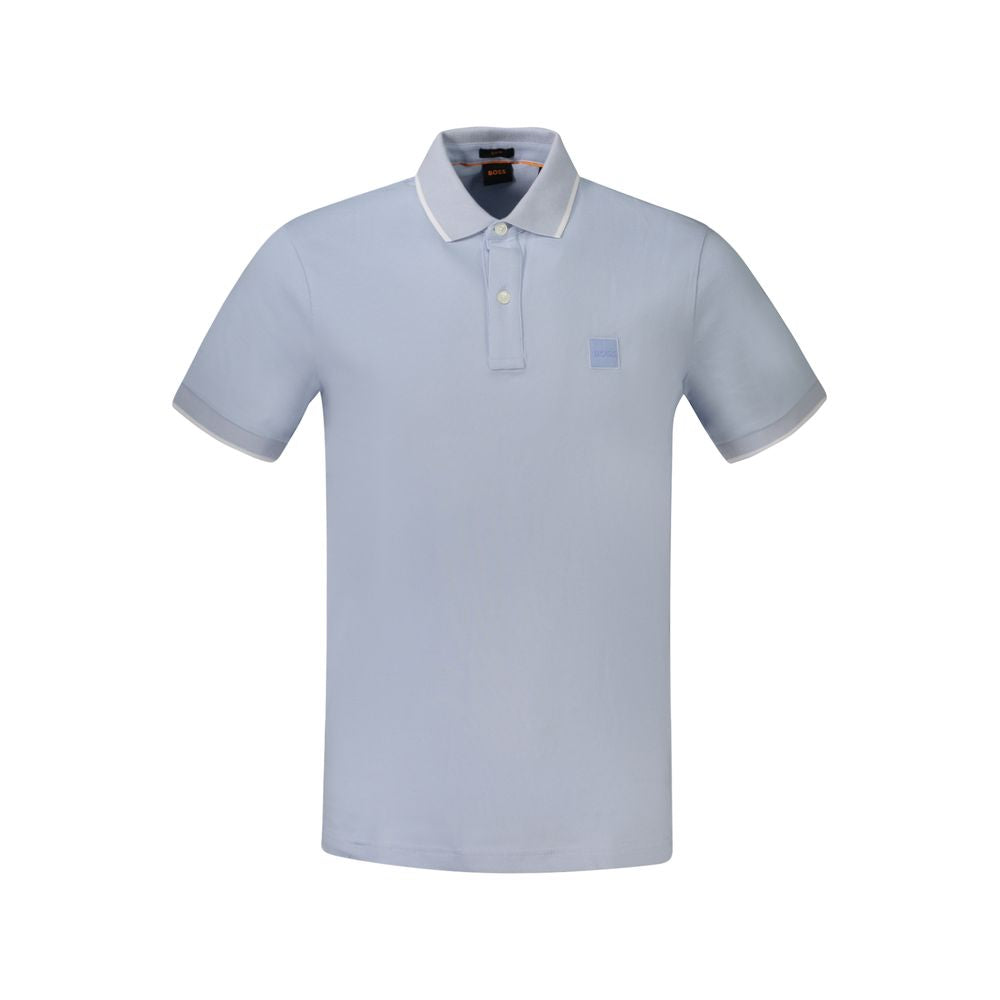 Hugo Boss Hellblaues Baumwoll-Poloshirt