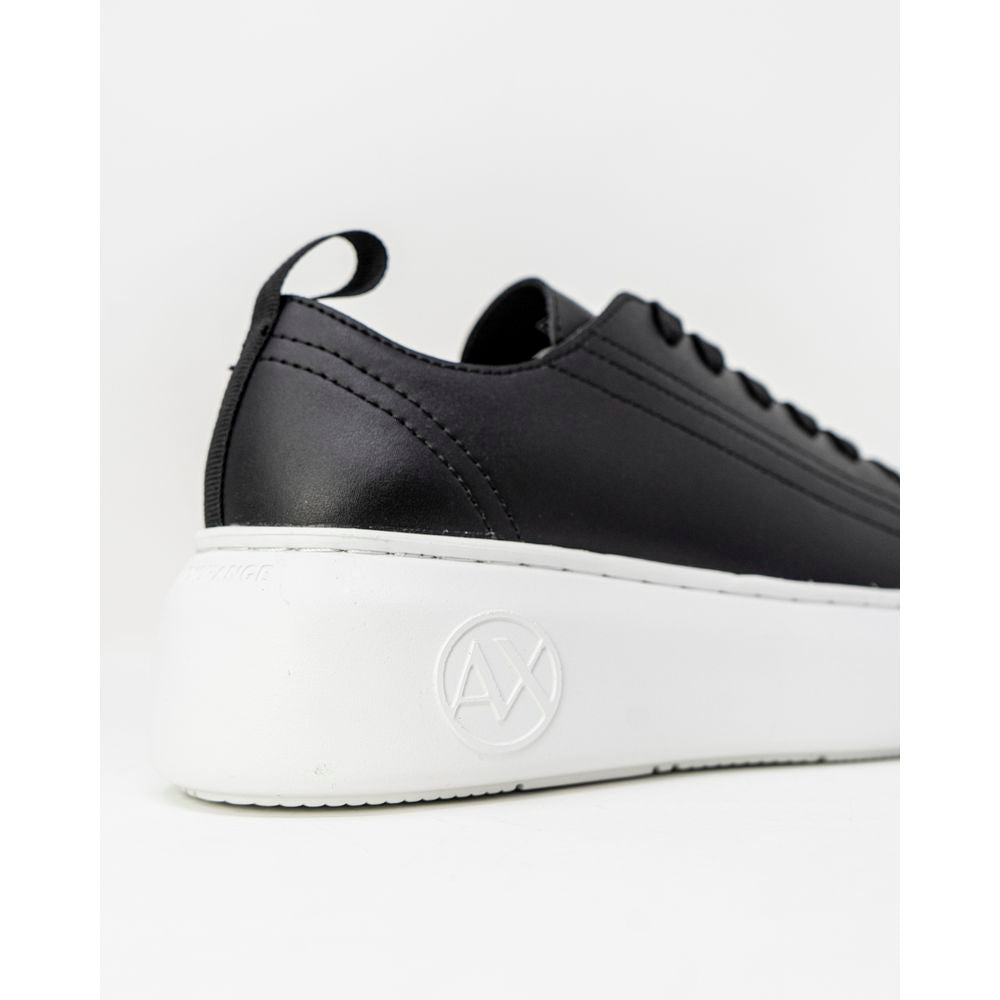 Armani Exchange Schwarzer Synthetikleder-Sneaker