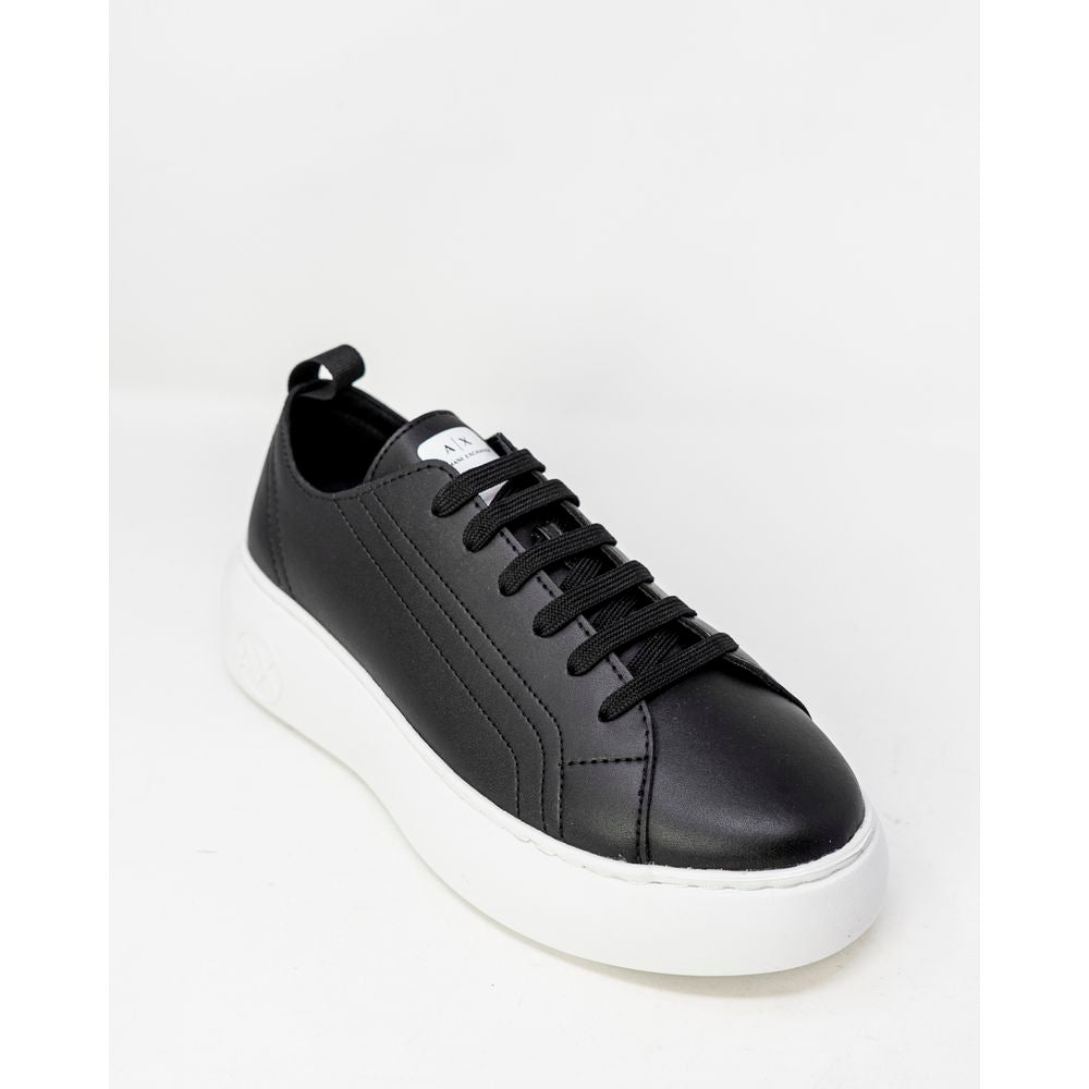 Armani Exchange Schwarzer Synthetikleder-Sneaker