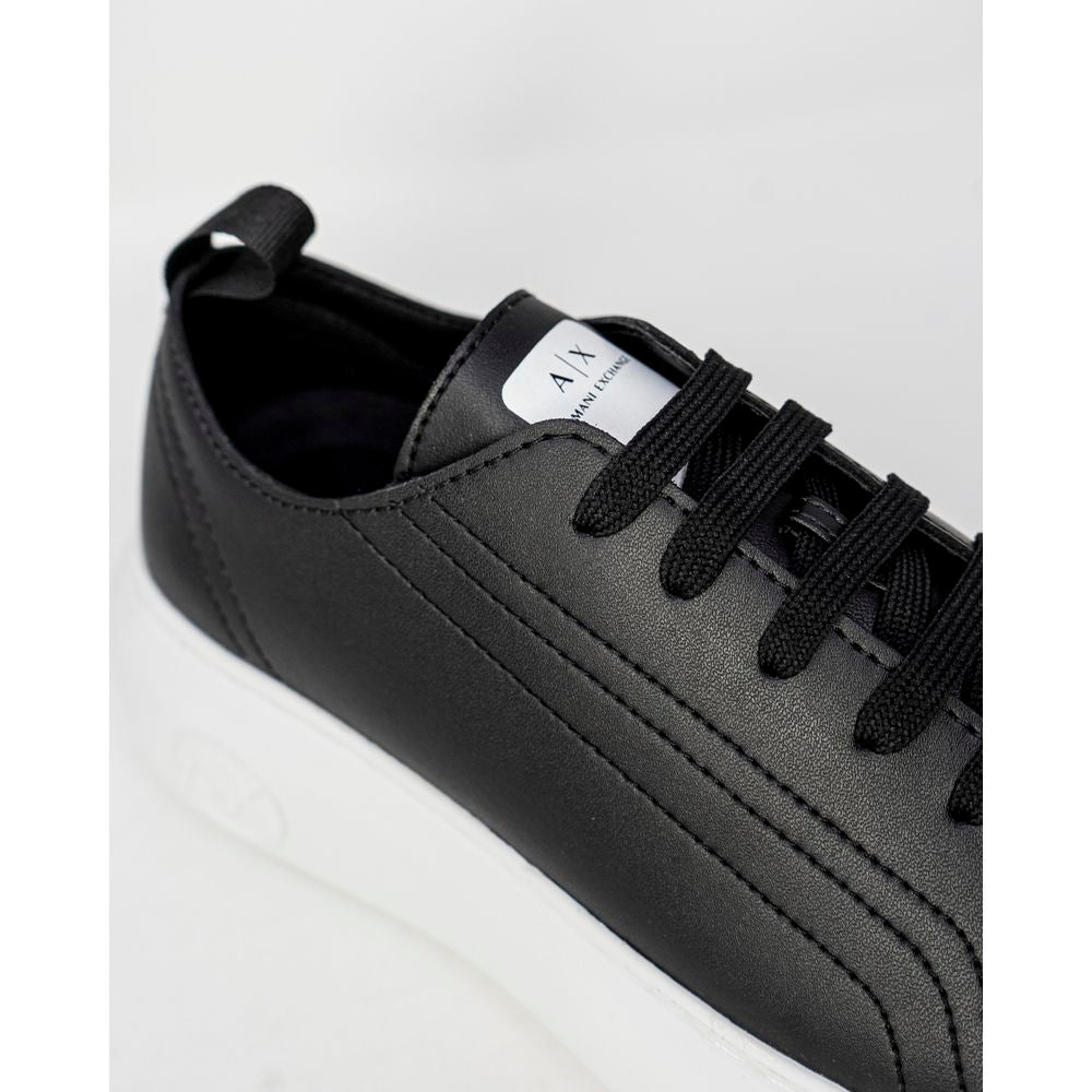 Armani Exchange Schwarzer Synthetikleder-Sneaker