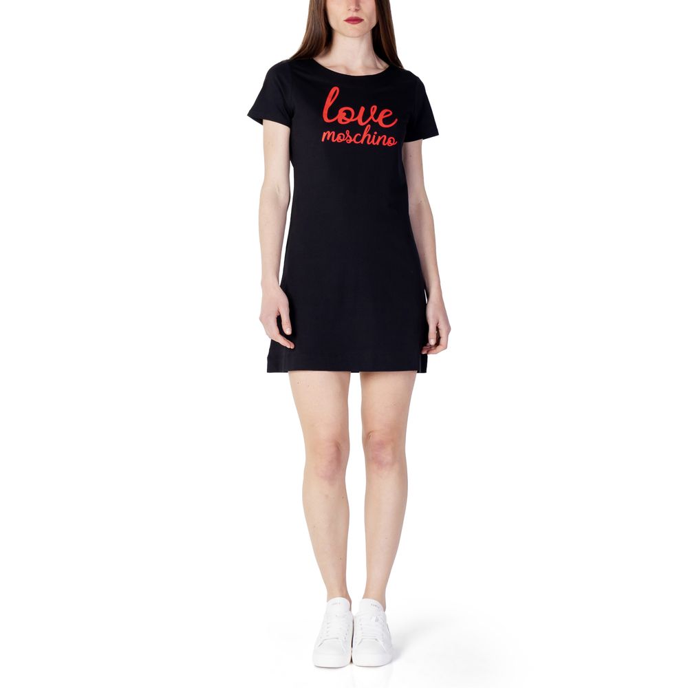 Love Moschino Schwarzes Baumwollkleid