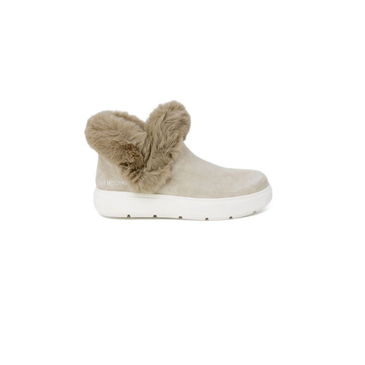 Love Moschino Beige Leder Sneaker