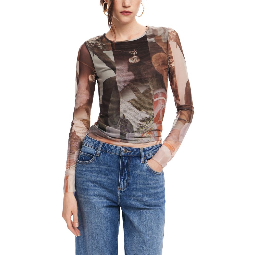 Desigual Braune Polyester-Oberteile & T-Shirt