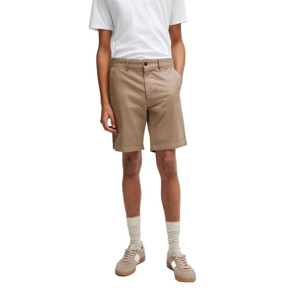 Hugo Boss Beigefarbene Baumwollshorts