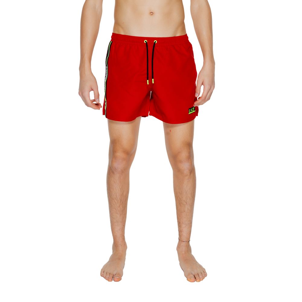 EA7 Emporio Armani Rote Polyester-Badebekleidung