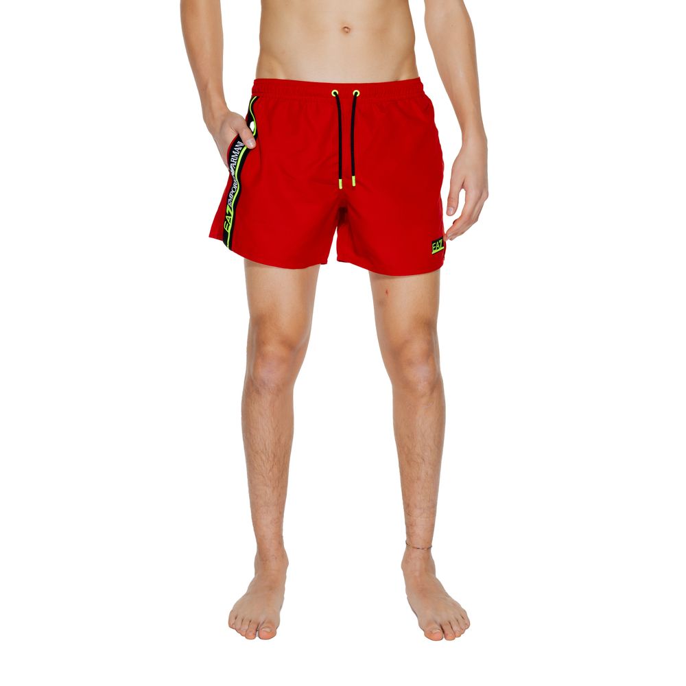 EA7 Emporio Armani Rote Polyester-Badebekleidung