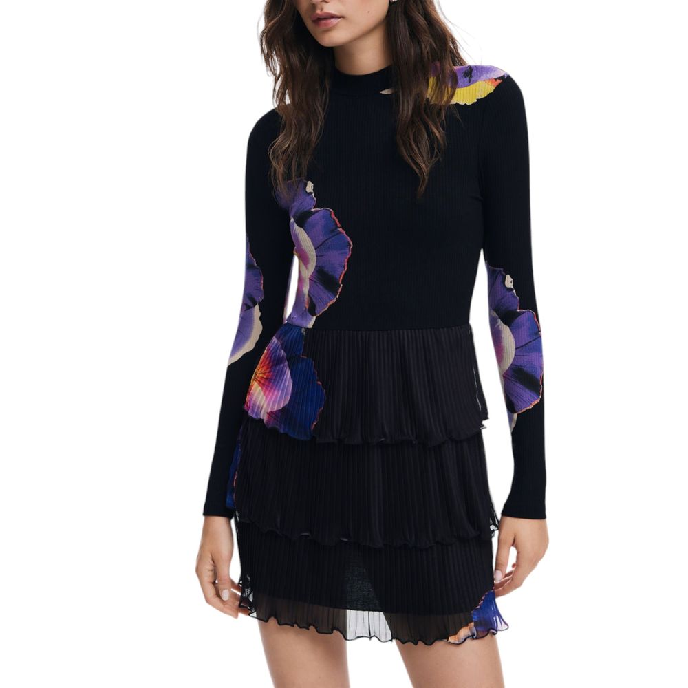 Desigual Schwarzes Viskosekleid