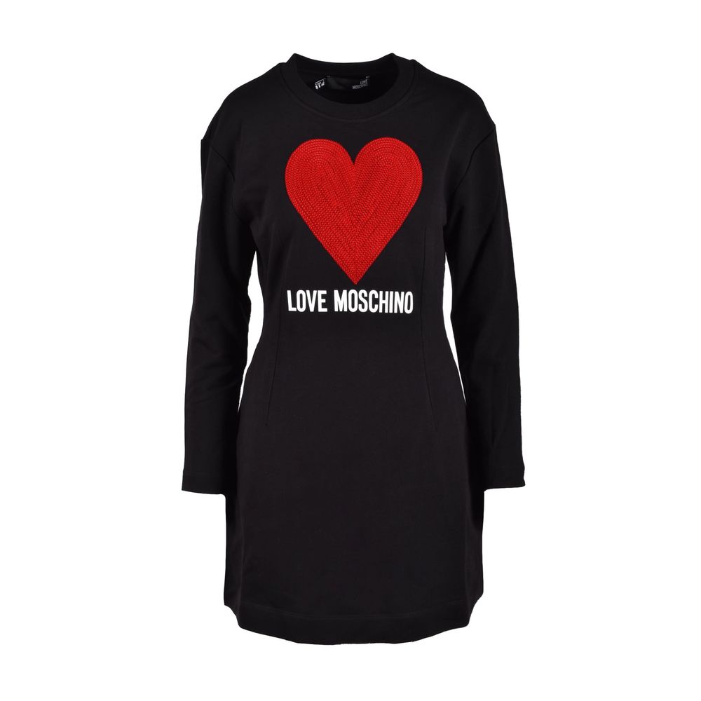 Love Moschino Schwarzes Baumwollkleid