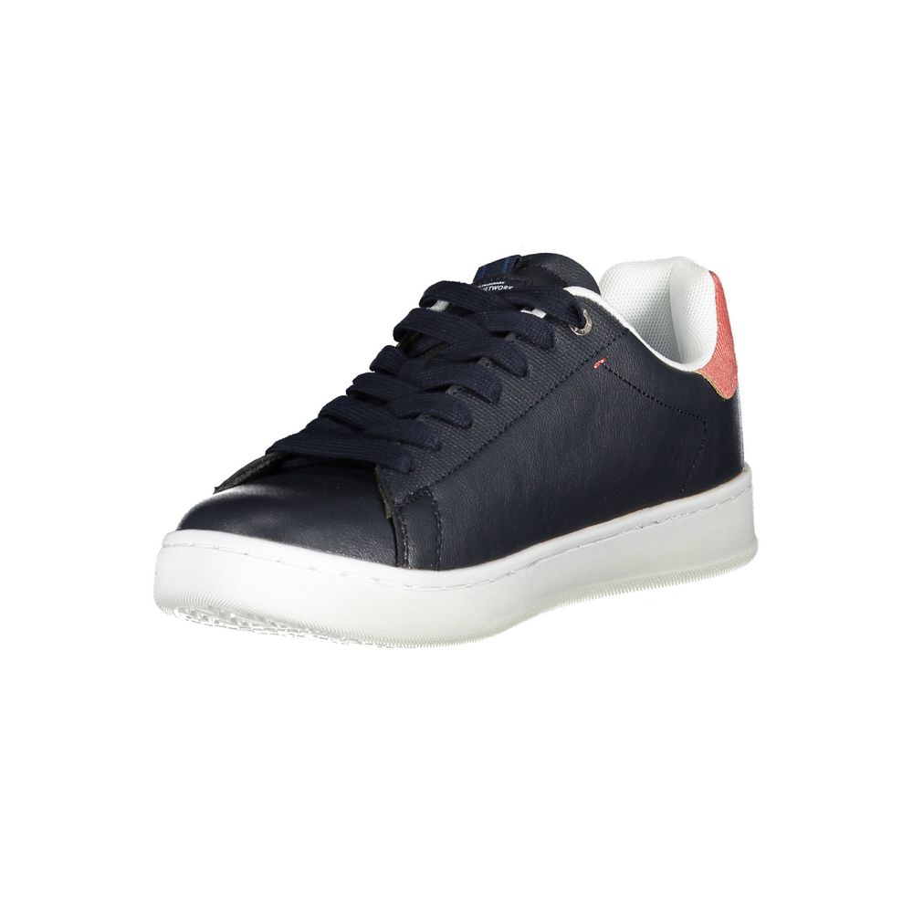 Gas Blaue Kunstleder Sneaker