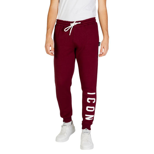 Icon Bordeauxfarbene Baumwolljeans & Hose