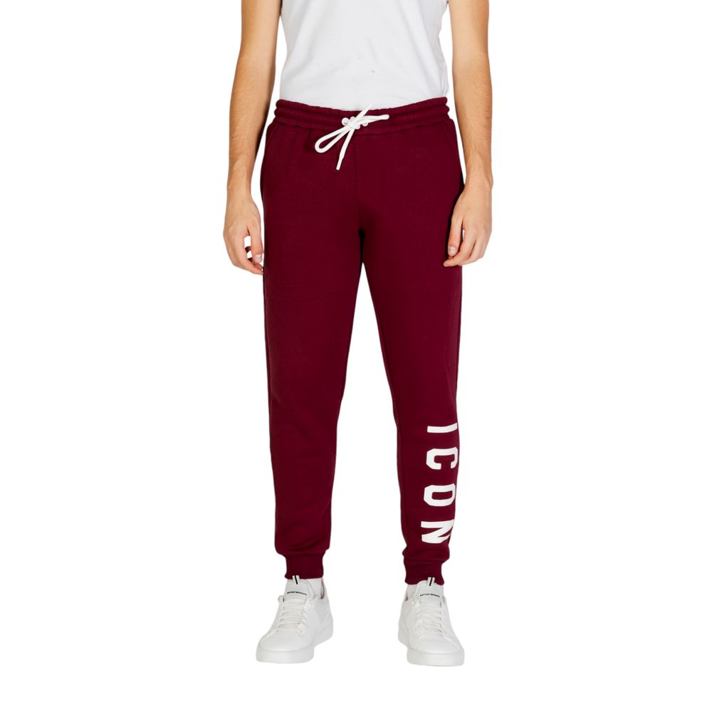 Icon Bordeauxfarbene Baumwolljeans & Hose