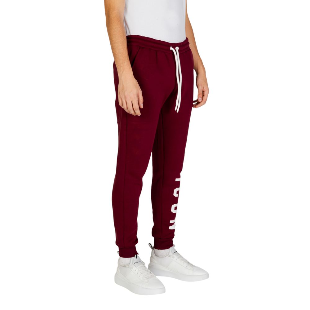 Icon Bordeauxfarbene Baumwolljeans & Hose