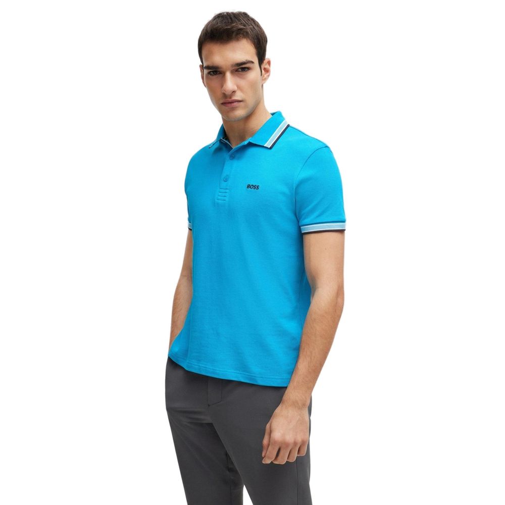 Hugo Boss Türkisfarbenes Baumwoll-Poloshirt