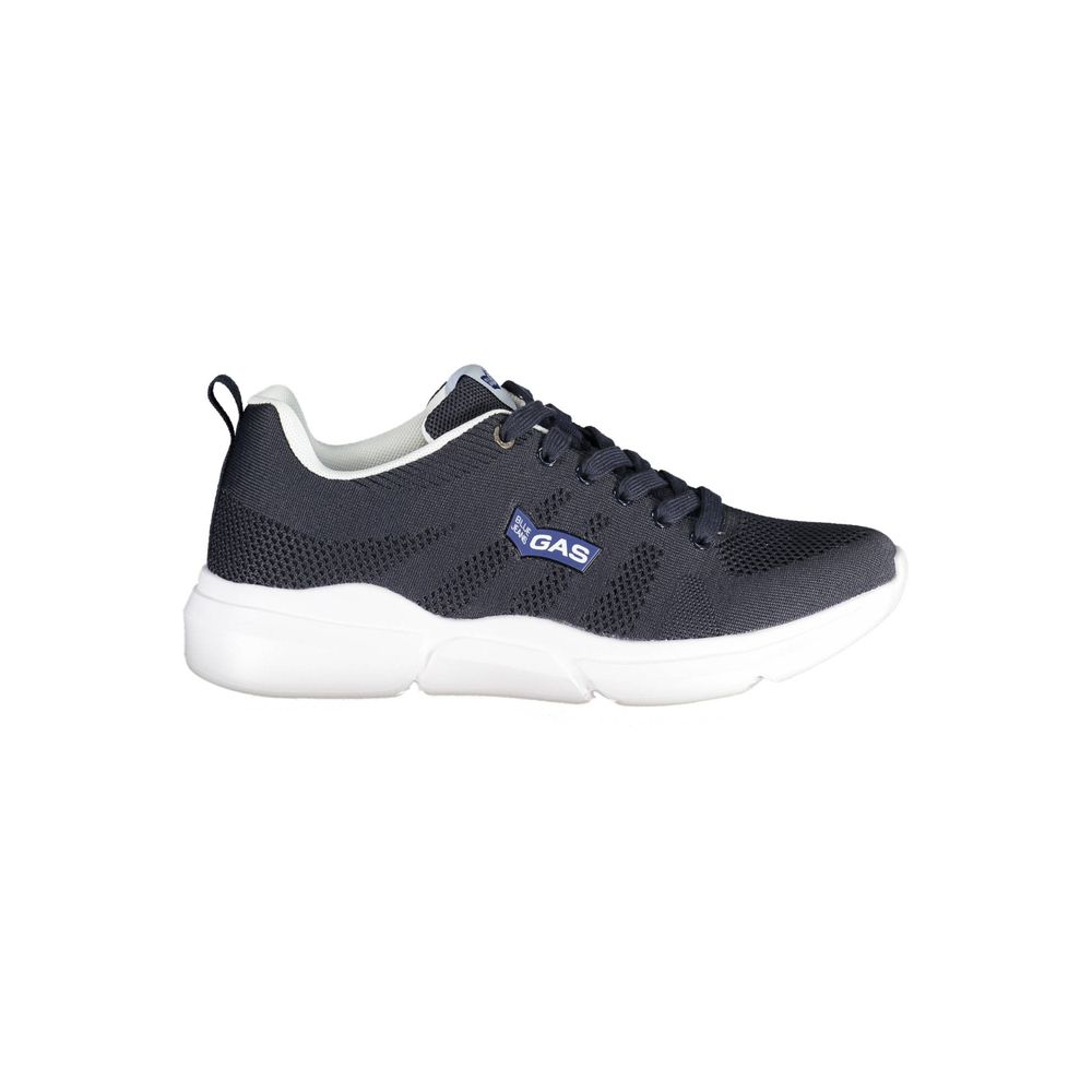 Gas Blaue Kunstleder Sneaker