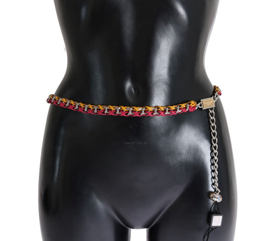 Dolce &amp; Gabbana Elegant multicolored belt with crystal decoration