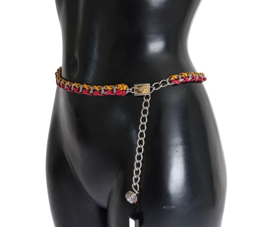 Dolce &amp; Gabbana Elegant multicolored belt with crystal decoration