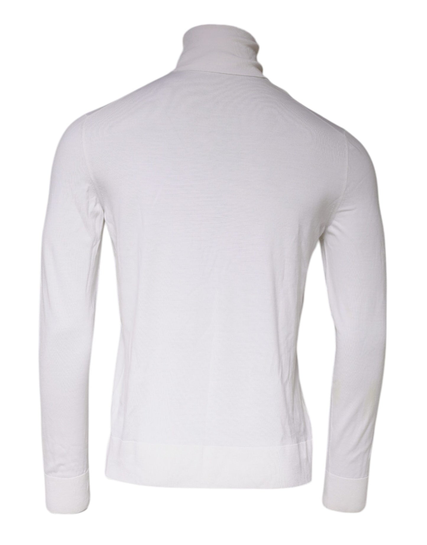 Dolce & Gabbana White Long Sleeve Turtleneck Men Pullover Sweater