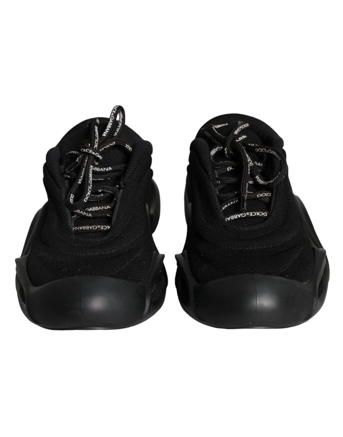 Dolce &amp; Gabbana Black Lace Up Wave Low Top Sneakers Men Shoes