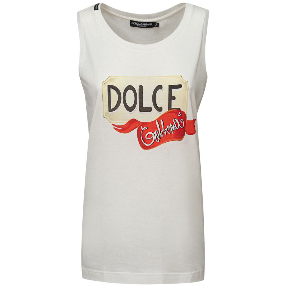 Dolce & Gabbana Weiße Baumwoll-Oberteile & T-Shirt