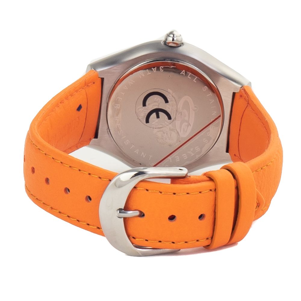 Chronotech Orangefarbene Lederuhr