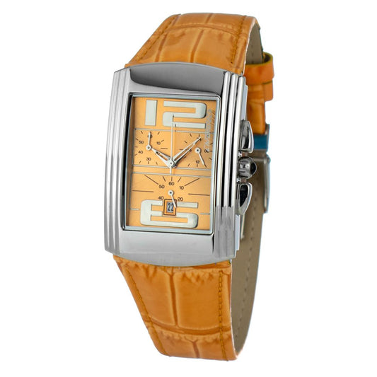 Chronotech Orangefarbene Lederuhr