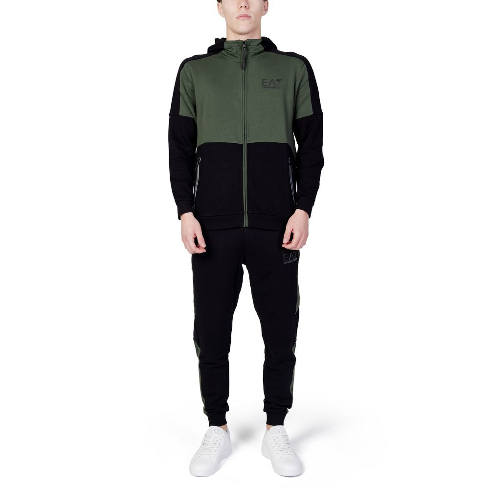 EA7 Emporio Armani Grüner Baumwoll-Sweatuit