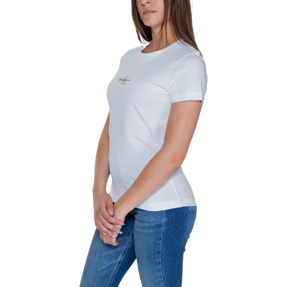 Calvin Klein Jeans Weiße Baumwolle Rigenerato Tops & T-Shirt