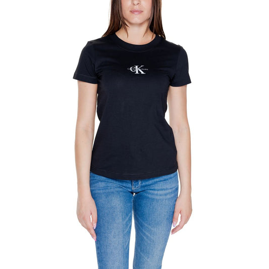 Calvin Klein Jeans Schwarz Baumwolle Rigenerato Tops & T-Shirt