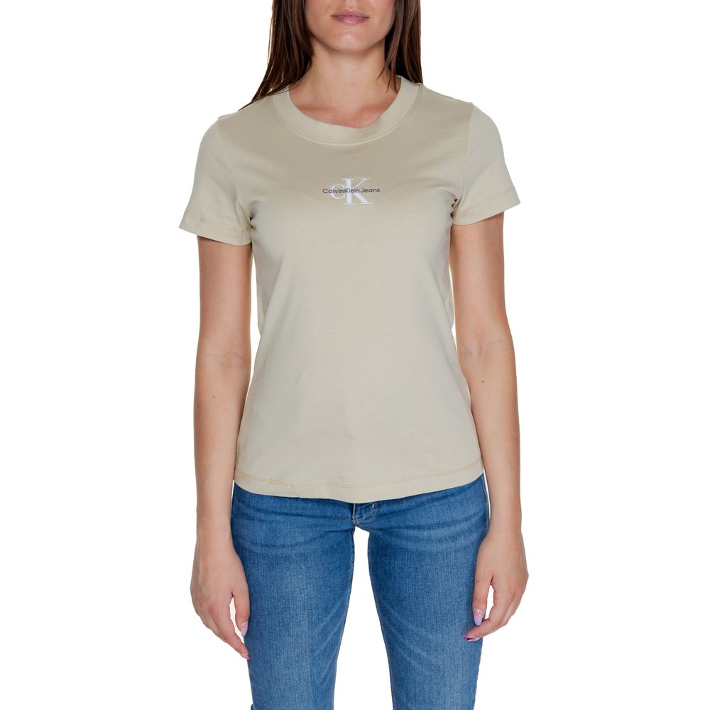 Calvin Klein Jeans Beige Baumwolle Rigenerato Tops & T-Shirt