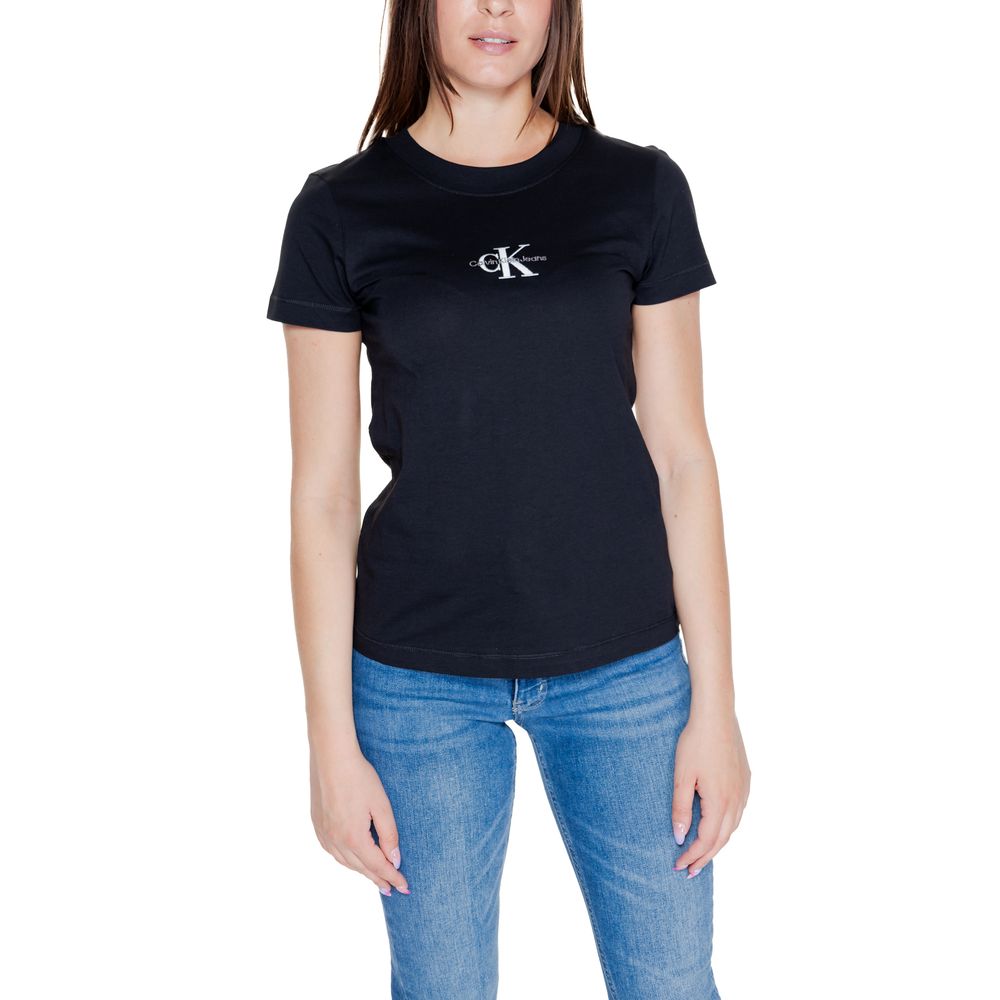 Calvin Klein Jeans Schwarz Baumwolle Rigenerato Tops & T-Shirt