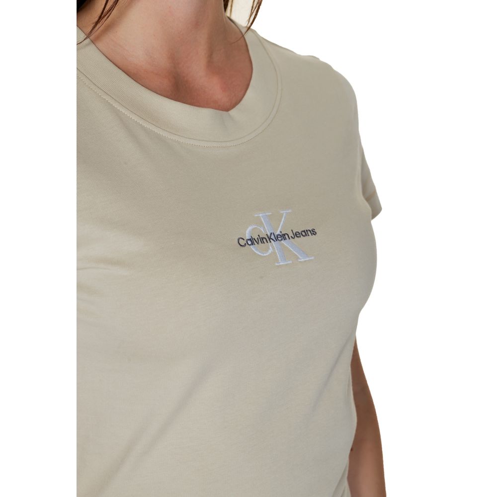 Calvin Klein Jeans Beige Baumwolle Rigenerato Tops & T-Shirt