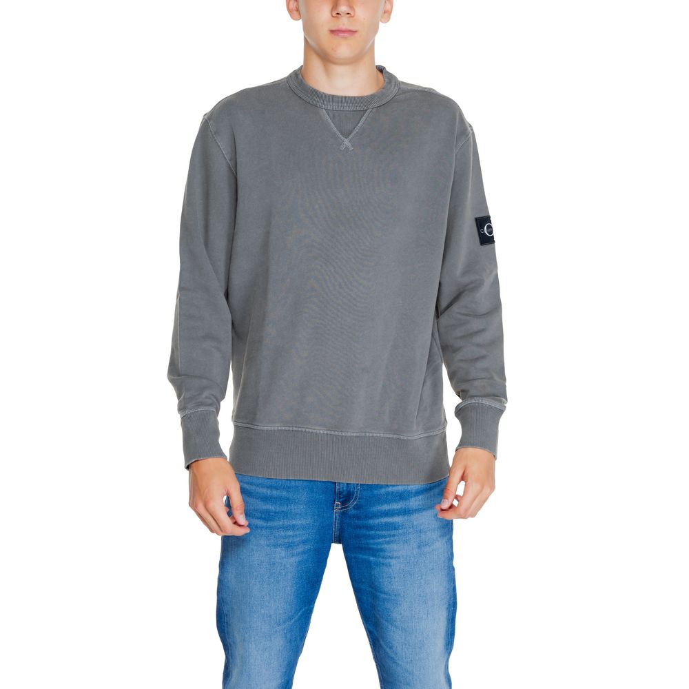 Calvin Klein Jeans Grauer Rigenerato-Pullover aus Baumwolle