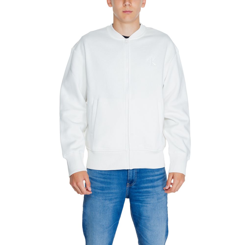 Calvin Klein Jeans Weißer Rigenerato-Pullover aus Baumwolle