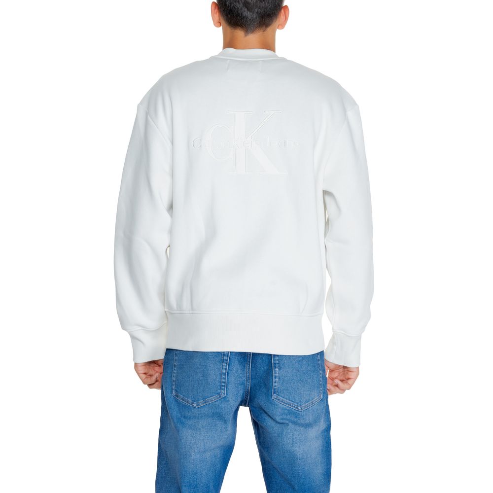 Calvin Klein Jeans Weißer Rigenerato-Pullover aus Baumwolle