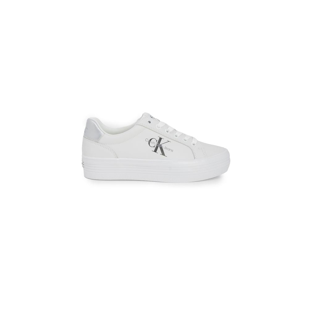 Calvin Klein Silberner Leder-Sneaker