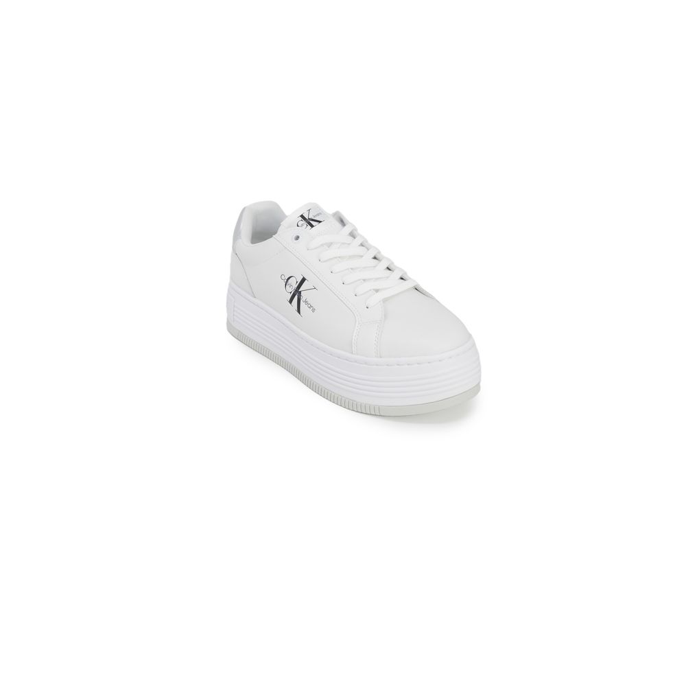 Calvin Klein Silberner Leder-Sneaker